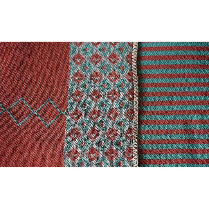 Buddha Stones tibetano con motivo a rombi a righe, sciarpa calda e morbida invernale