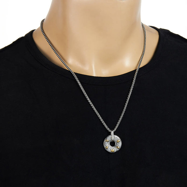 Buddha Stones Tibetano Om Mani Padme Hum Fibbia della Pace Creatività Collana Pendente - image 7