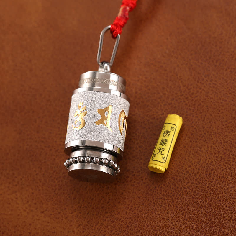 Buddha Stones Tibet Om Mani Padme Hum Shurangama Mantra Titanio Acciaio Saggezza Amuleto Collana Pendente - image 12