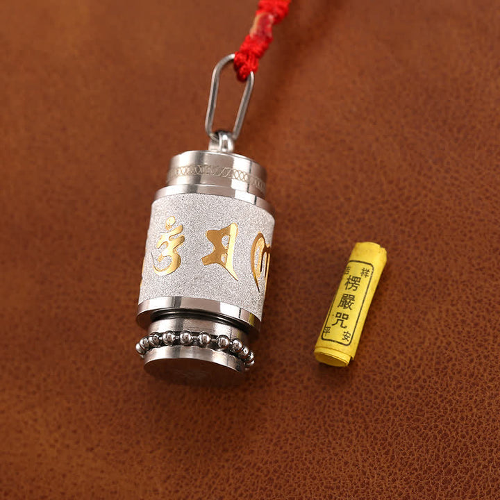 Buddha Stones Tibet Om Mani Padme Hum Shurangama Mantra Titanio Acciaio Saggezza Amuleto Collana Pendente - image 12