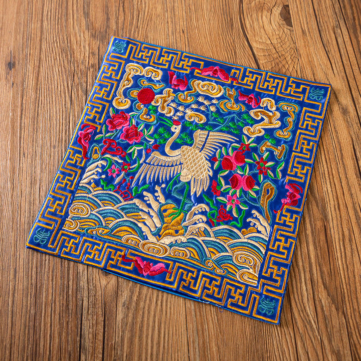 Buddha Stones Phoenix Dragon Kirin Ricamo Sottobicchiere per tazza da tè Sottobicchiere per tazza da tè Kung Fu