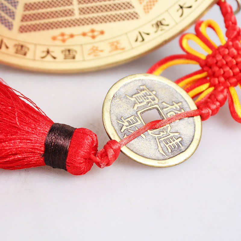 Mappa Feng Shui Bagua Moneta di rame Mappa energetica dell'equilibrio del nodo cinese