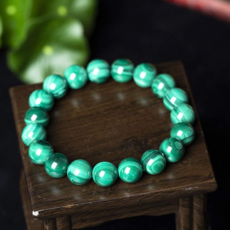 Braccialetto di protezione e calma in malachite naturale Buddha Stones