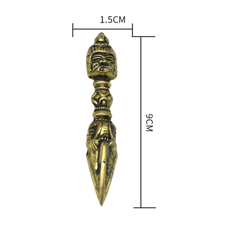 Buddha Stones fatte a mano Nepal Piccolo Vajra Dorje Inciso Illuminazione Decorazione in rame
