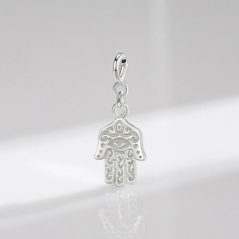 Collana con ciondolo a forma di catena con simbolo Hamsa e occhio maligno in argento sterling 925, prosperità e fortuna - image 16