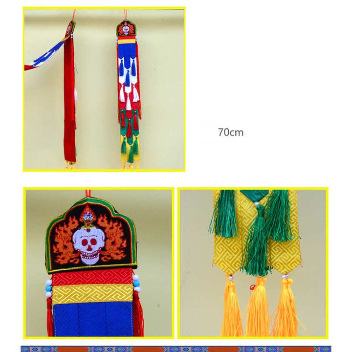 Fiore di loto Otto simboli di buon auspicio Meditazione Illuminazione Nappe colorate Arte murale