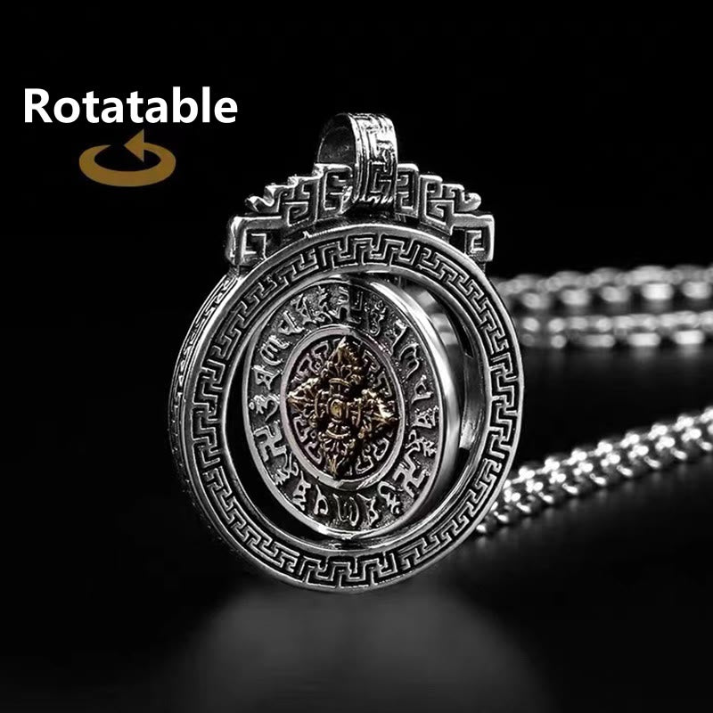 Buddha Stones Tibetano Om Mani Padme Hum Doppio Dorje Vajra Rotante Purezza Collana Pendente Pace - image 9