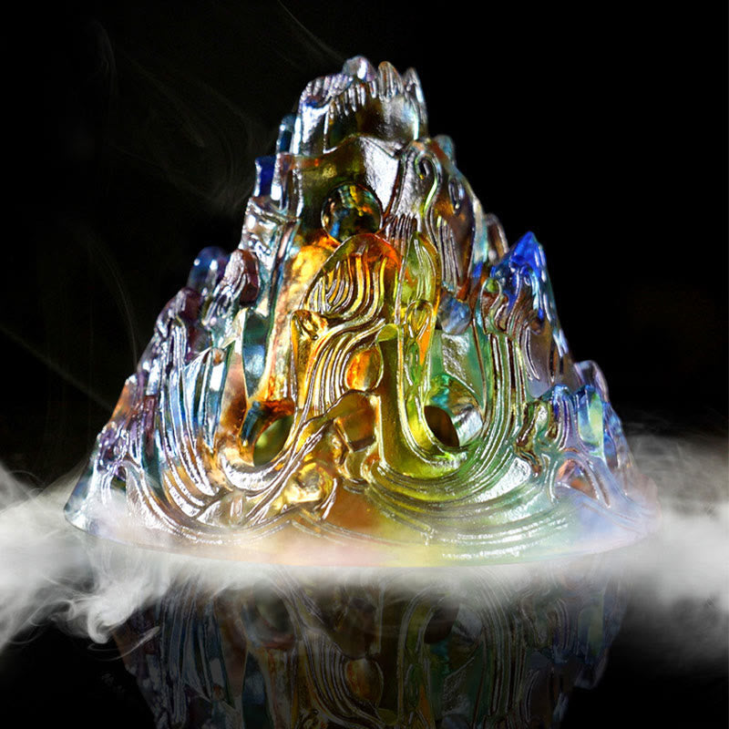Bruciatore di incenso per meditazione curativa Liuli Crystal Mountain