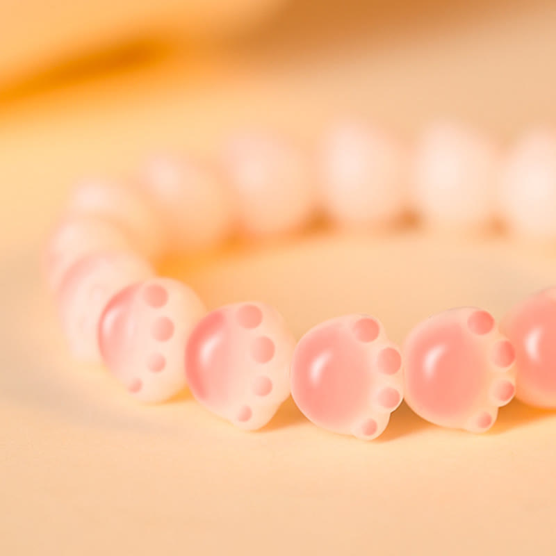 Buddha Stones Semi di Bodhi naturali Zampa adorabile Braccialetto della pace con zampa di gatto fortunato - image 15