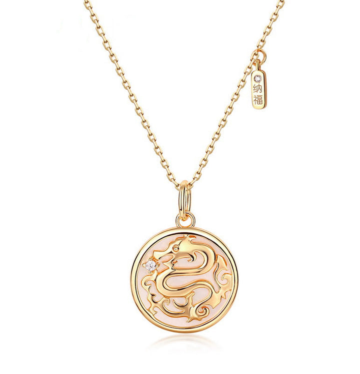 ❗❗❗Un'offerta lampo - Buddha Stones in argento sterling 925 con pietra tridacna dell'anno del drago Fu, carattere fortuna e forza