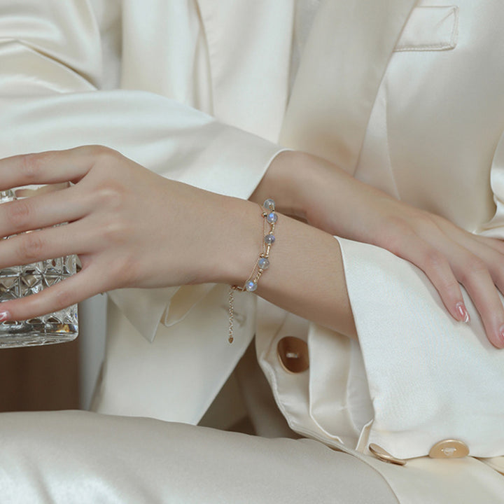 Bracciale a catena affascinante e positiva in pietra di luna