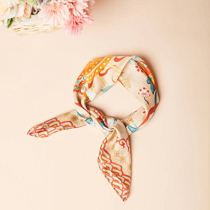 Buddha Stones Sciarpa in seta di gelso 100% di Dunhuang Riyue Mountain Scialle Dunhuang