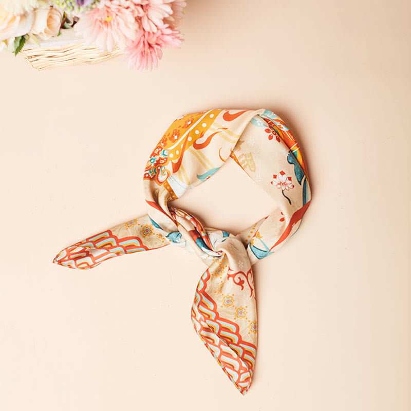 Buddha Stones Sciarpa in seta di gelso 100% di Dunhuang Riyue Mountain Scialle Dunhuang