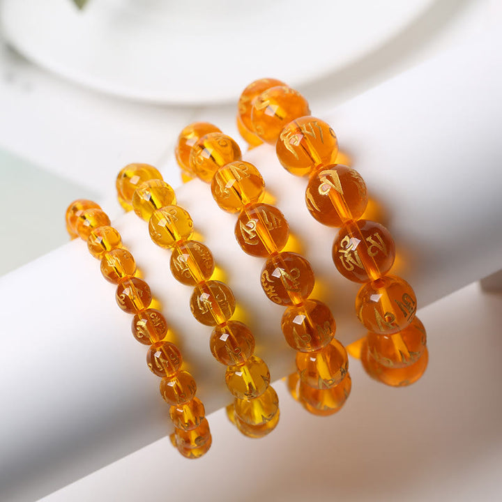 Braccialetto di meditazione Om Mani Padme Hum in onice nero e cristallo bianco del Tibet Buddha Stones