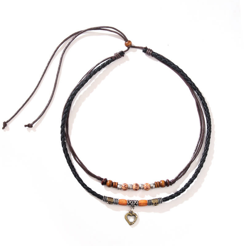 Collana con ciondolo e braccialetto con motivo a cuore Buddha Stones curative