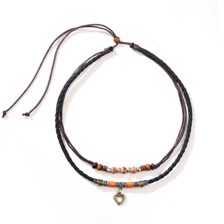 Collana con ciondolo e braccialetto con motivo a cuore Buddha Stones curative