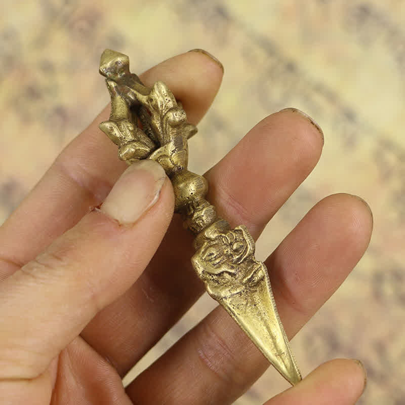 Buddha Stones Tibetano Cinque Fili Vajra Dorje Illuminazione Rame Decorazione