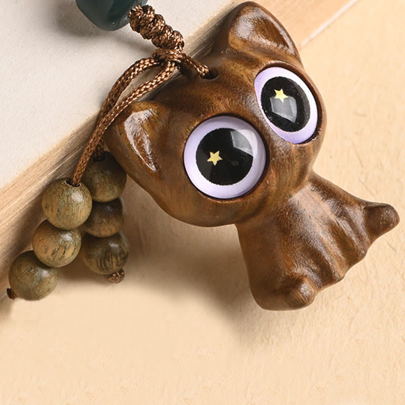 Buddha Stones Sandalo verde Gatto fortunato Pesce Koi Cura Portachiavi Telefono Appeso Decorazione - image 19