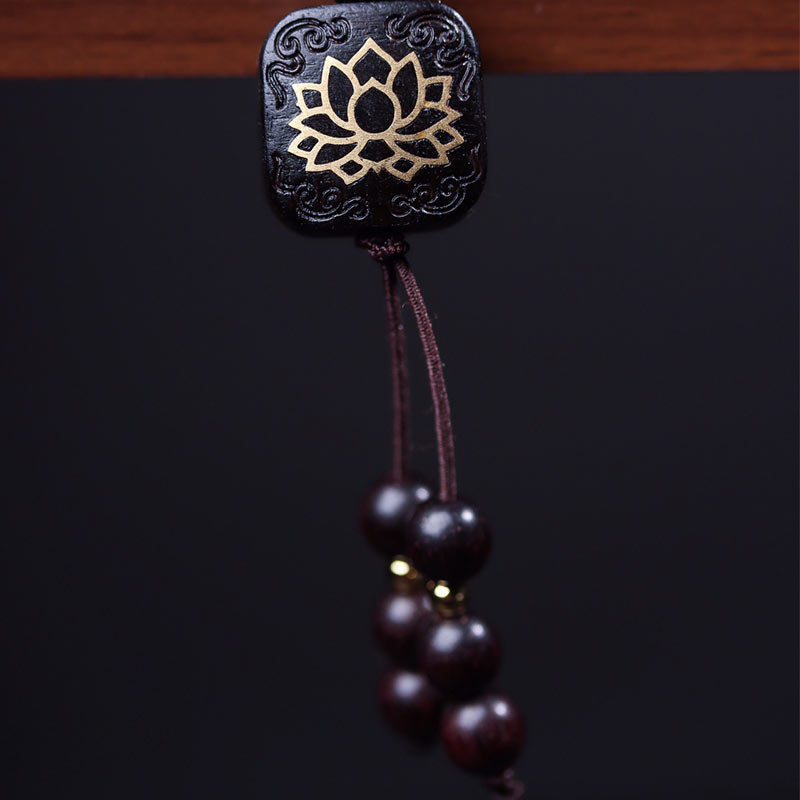 Buddha Stones 108 Mala Beads Tibetano Piccola Foglia Sandalo Rosso Braccialetto di Equilibrio di Loto
