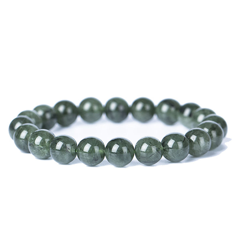 Braccialetto di benedizione e ricchezza in cristallo verde naturale Buddha Stones