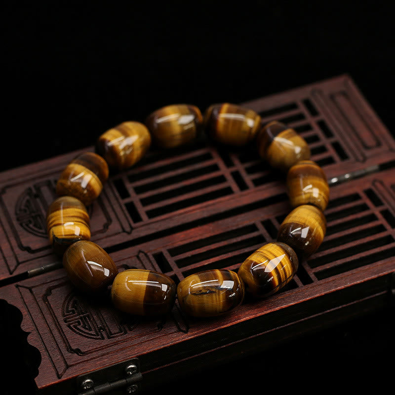 Braccialetto Buddha Stones Natural Tiger Eye Stone Integrity Willpower
