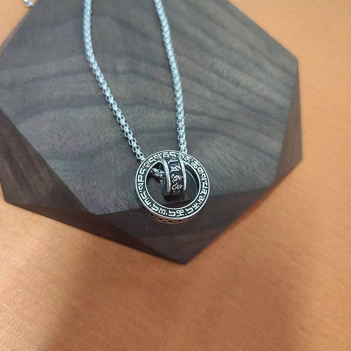 Buddha Stones Tibetano Om Mani Padme Hum Intagliato Pace Purezza Catena Collana Pendente - image 7