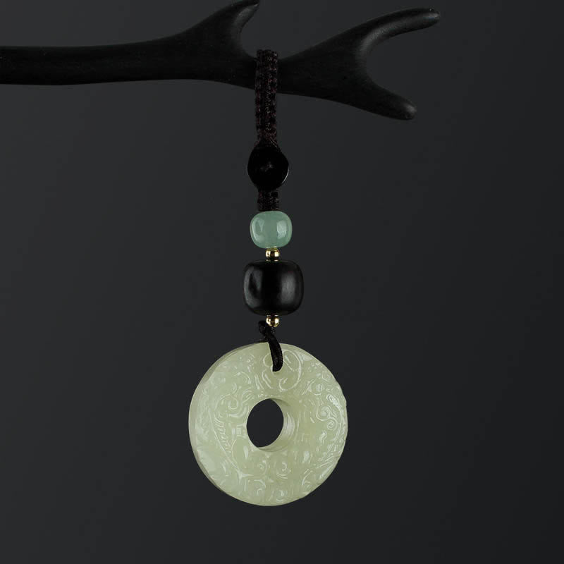 Buddha Stones PiXiu Jade Peace Buckle Abbondanza Ricchezza Portachiavi