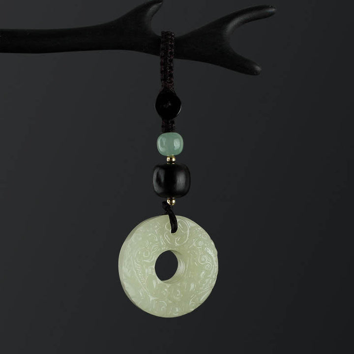Buddha Stones PiXiu Jade Peace Buckle Abbondanza Ricchezza Portachiavi
