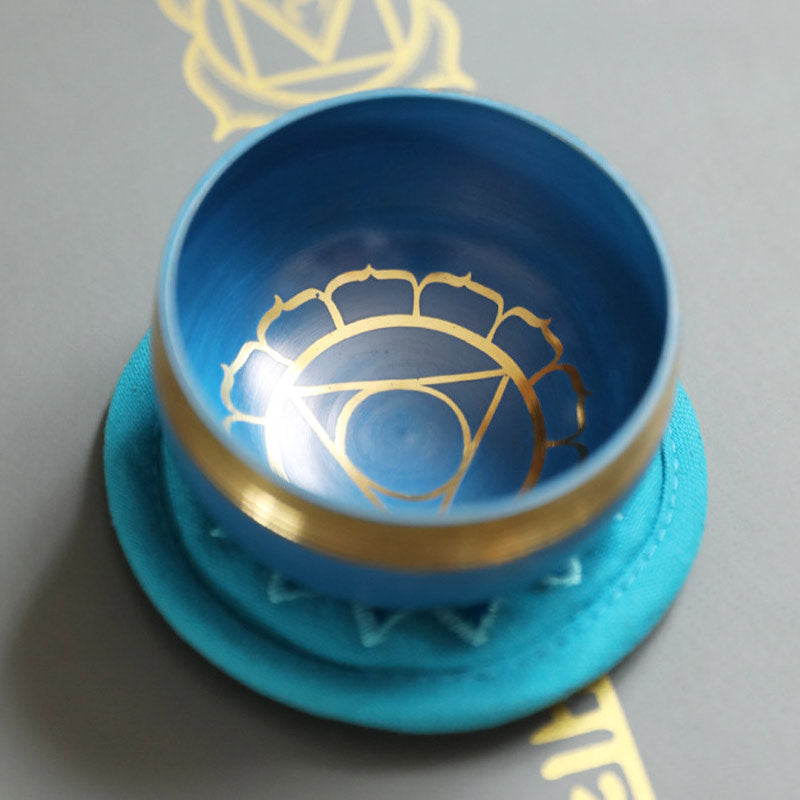 Buddha Stones Tibetan Sound Bowl realizzata a mano per la guarigione dei chakra e la meditazione consapevole. Set di campane tibetane per canto.