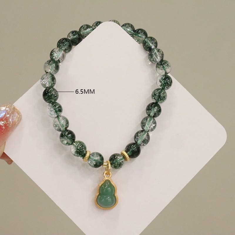 Braccialetto con ciondolo Buddha Stones naturale verde fantasma della fiducia in zucca