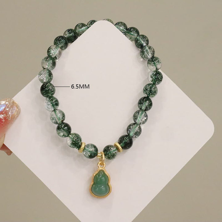 Braccialetto con ciondolo Buddha Stones naturale verde fantasma della fiducia in zucca