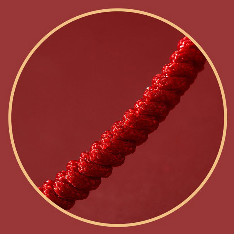 Braccialetto intrecciato con fibbia della pace in cinabro e loto fatto a mano con Buddha Stones - image 12