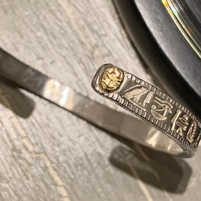 Bracciale rigido in rame con protezione dell'occhio di Horus Buddha Stones