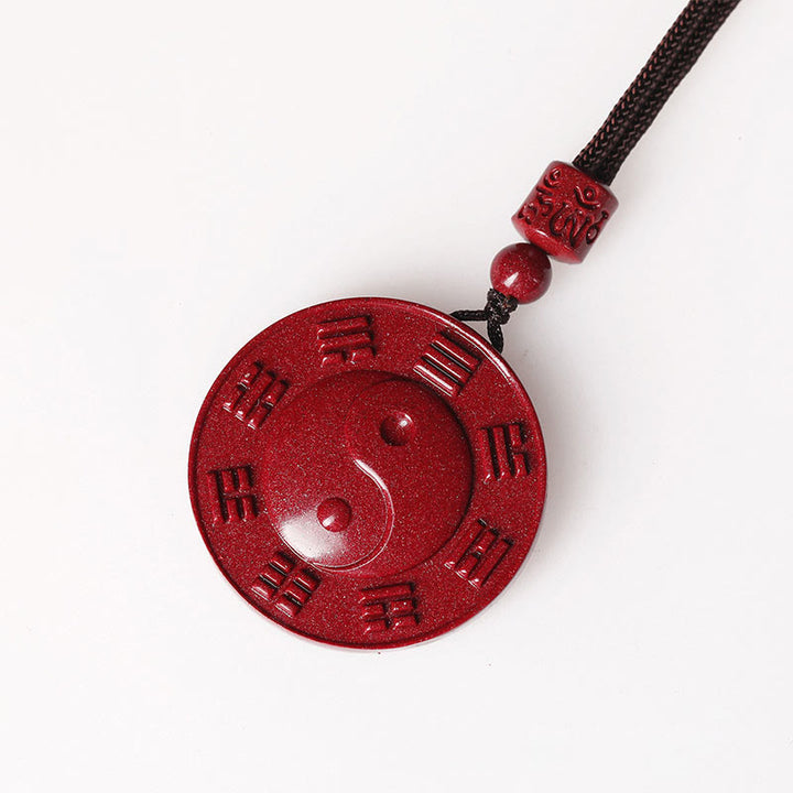 Collana con ciondolo di benedizione Buddha Stones Cinnabar Yin Yang Bagua - image 6