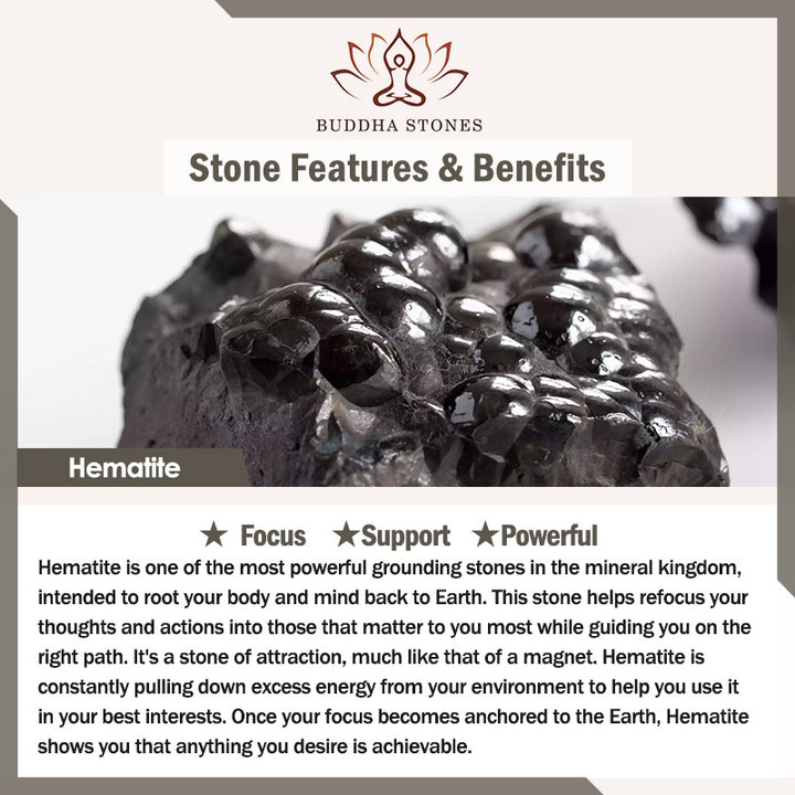 Braccialetto di perline di protezione dell'occhio di tigre con ematite e Buddha Stones