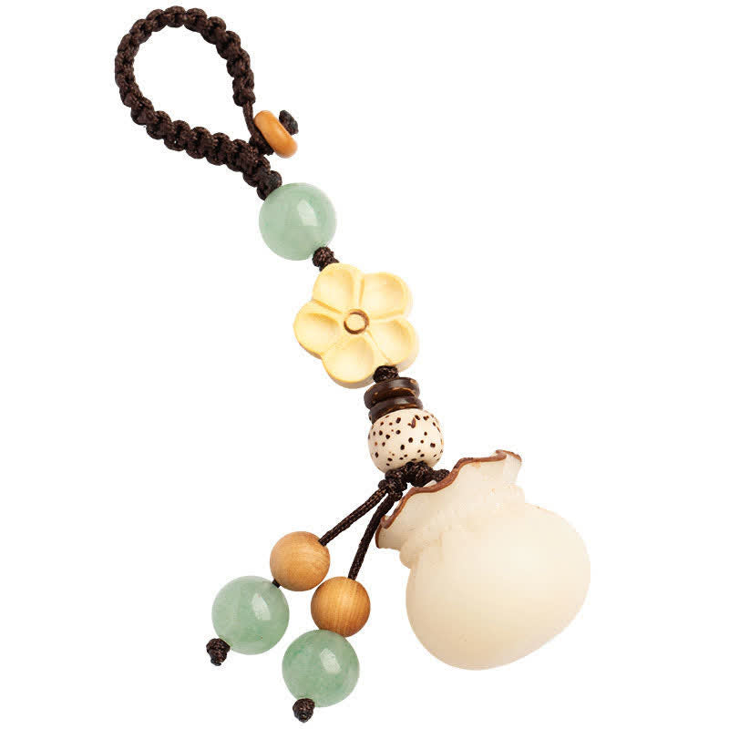 Buddha Stones Seme di Bodhi naturale Sacchetto di soldi Fiore Benedizione Prosperità Portachiavi