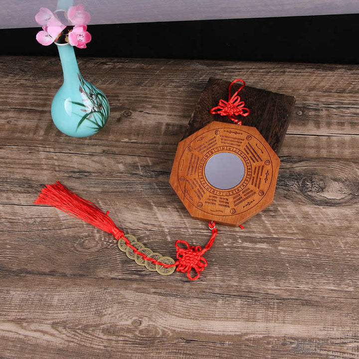 Mappa Feng Shui Bagua Legno di pesco Cinque monete imperatore Bilancia cinese Nodo Mappa energetica Specchio
