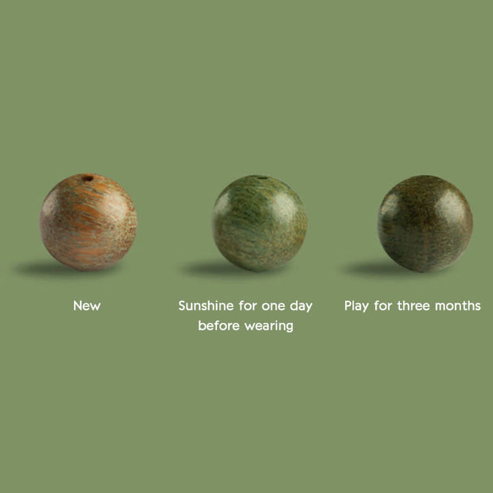 Braccialetto curativo lenitivo in legno di sandalo verde tibetano