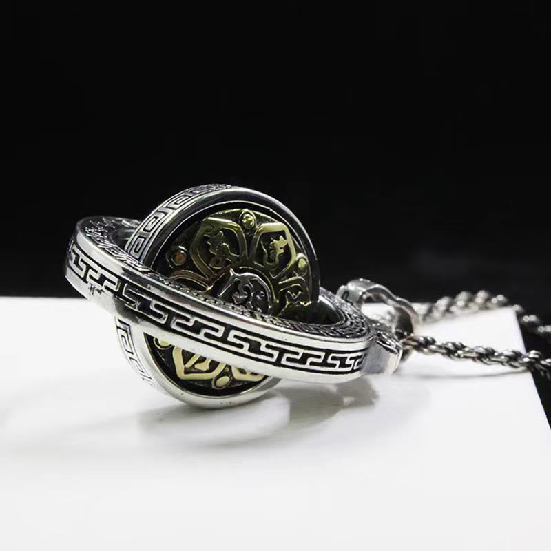 Buddha Stones Tibetano Om Mani Padme Hum Doppio Dorje Vajra Rotante Purezza Collana Pendente Pace - image 3