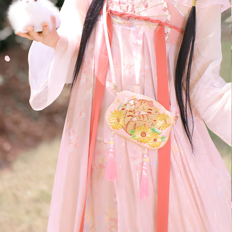 Buddha Stones Ricamo Panda Fortunato Gatto Shiba Inu Cervo Coniglio Volpe Fiore Animale Carino Borsa Hanfu Borsa A Tracolla Borsa A Tracolla