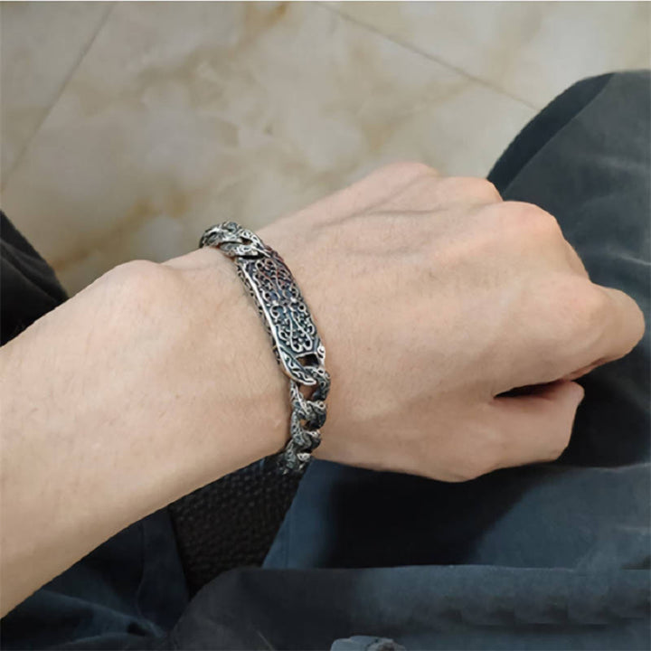 Braccialetto curativo inciso con motivi vintage Buddha Stones
