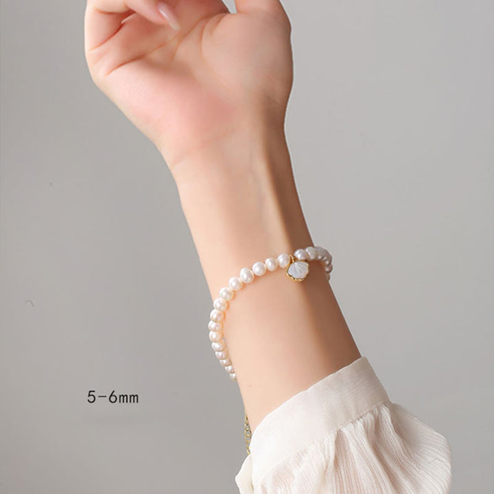 Bracciale con ciondolo in perle di cristallo naturale placcato oro 14K Buddha Stones