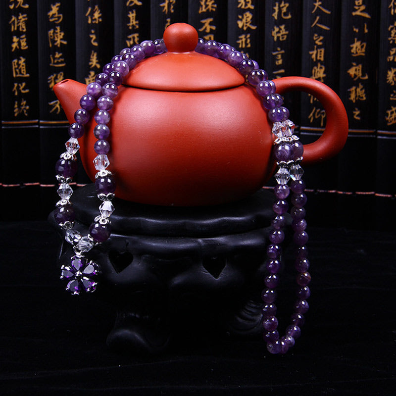 Braccialetto di benedizione in ametista tibetana Buddha Stones