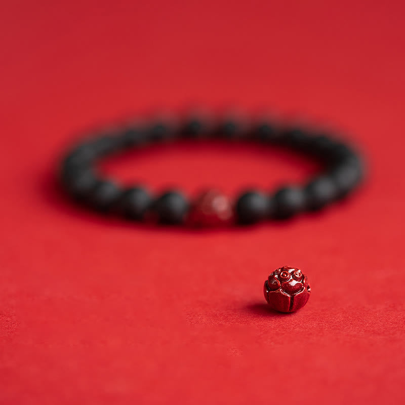 Braccialetto di guarigione Buddha Stones Tibetan Cypress Cinnabar Lotus