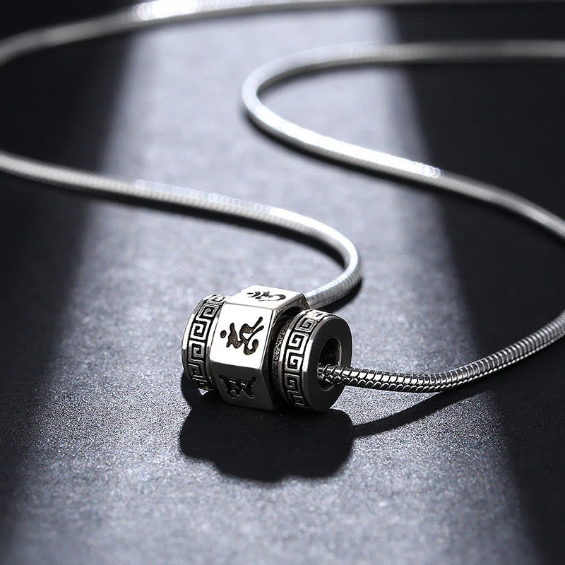 Buddha Stones Tibetano Om Mani Padme Hum Collana della Pace Pendente Girevole - image 2