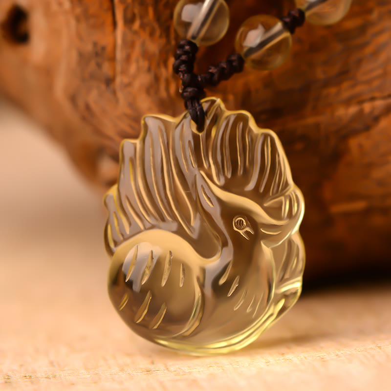 Collana con ciondolo portafortuna a forma di volpe a nove code, in cristallo bianco, ametista naturale, citrino e Buddha Stones