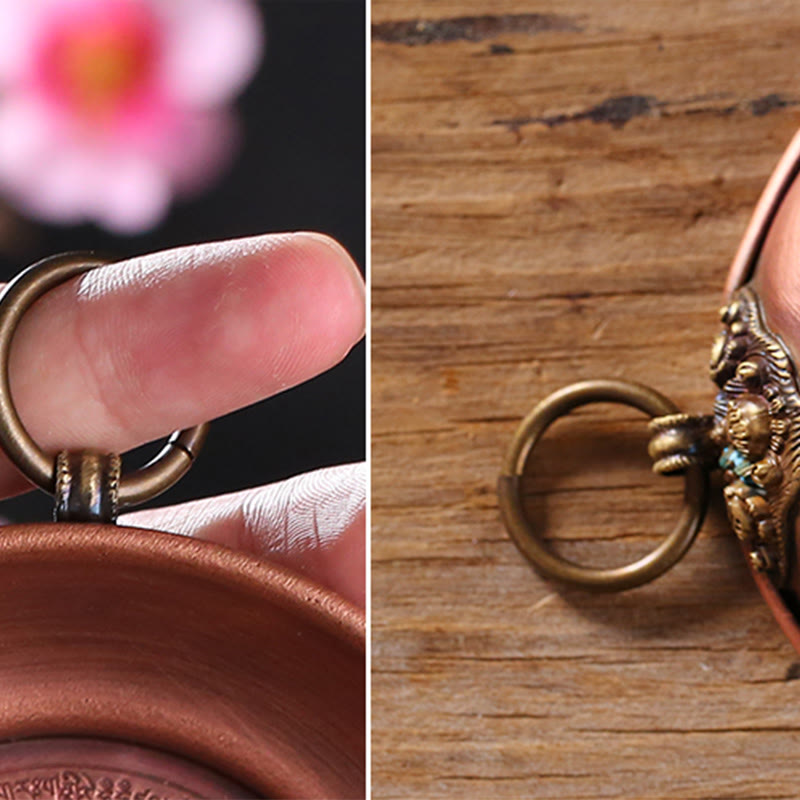 Buddha Stones Piccolo altare di preghiera in rame Porta incenso portatile Salvia Smudging Rituali Usa oggetti