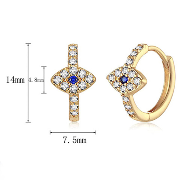 Orecchini a bottone con simbolo dell'occhio malvagio in argento sterling 925 con Buddha Stones e benedizione