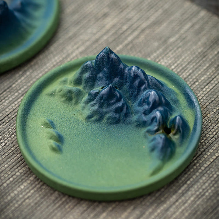 Bruciatore di incenso creativo Mountain River in ceramica con flusso di ritorno curativo