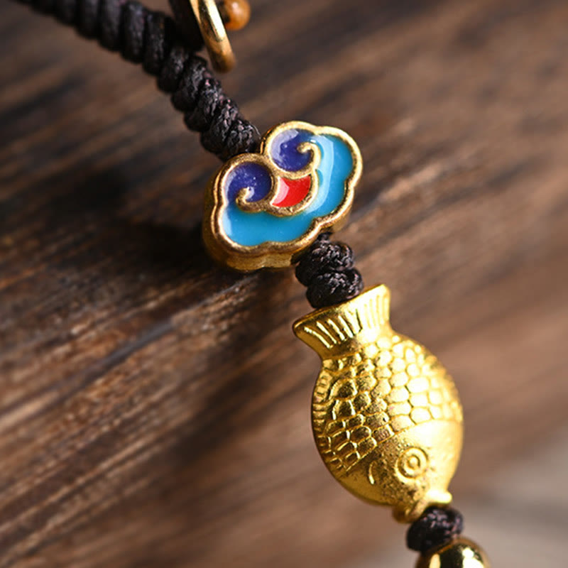 Buddha Stones Sandalo verde Gatto fortunato Pesce Koi Cura Portachiavi Telefono Appeso Decorazione - image 16